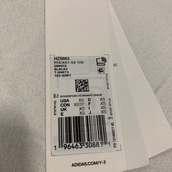 Y-3 Crepe Jersey Short Sleeve Pocket Tee Unisex XS Oversize - Picture 7 of 16